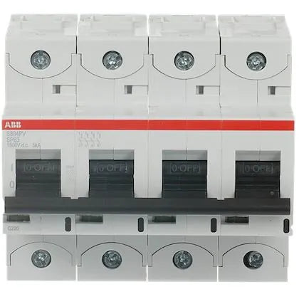 ABB - S804PV-SP63 - Disjoncteur modulaire PV - 4P - 63A - 1500VDC - Icu 5kA - 6 mod. - Réf. fab.: 2CCF019630R0001