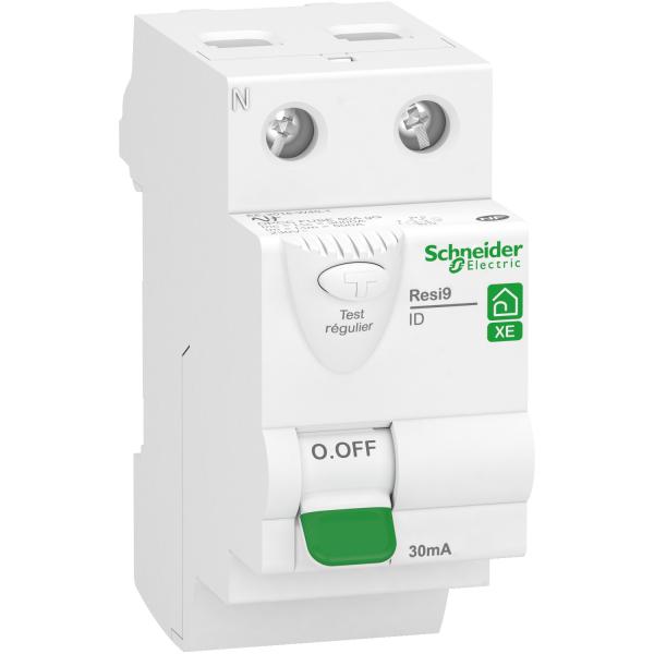 Schneider Electric - Resi9 XE - interrupteur différentiel - 2P - 63A - 30mA - Type AC - embrochable - Réf. fab.: R9ERC263
