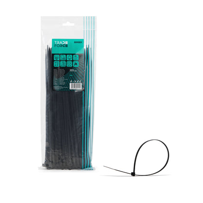 TradeForce - 100 Industrial Cable Ties, 300 x 4.8 mm, Black, intext - Ref. manufacturer: 0000460034