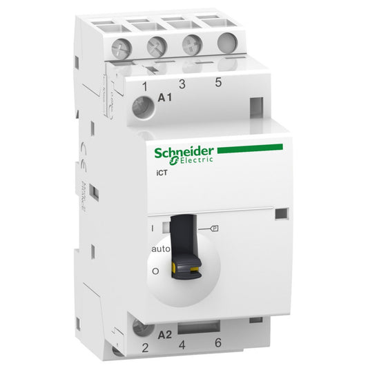 Schneider Electric - Acti9 iCT - Contacteur à commande manuelle - 3P - 25A - 3NO - 220/240Vca - 50Hz- Réf. fab.: A9C21833