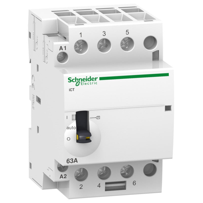 Schneider Electric - Acti9 iCT - Contacteur à commande manuelle - 3P - 40A - 3NO - 220/240Vca - 50Hz - Réf. fab. : A9C21843