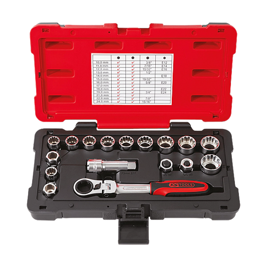 KSTOOLS - Coffret 16 pièces 38'' et 12'' - Réf. fab.: 922.4040