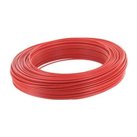 Sermes fils & câbles - Fil H07 V-U (Rigide) 1,5 mm² rouge - Couronne 100 m - Rouge - Réf : 0001R