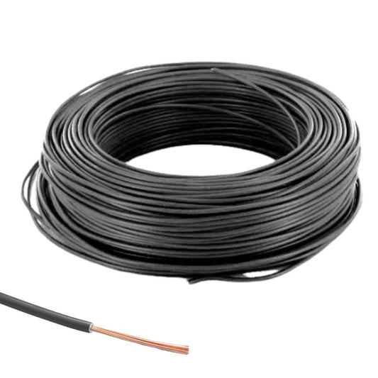 Sermes fils & câbles - Fil H07 V-U (Rigide) 2,5 mm² - Couronne 100 m - Noir - Réf : 001405
