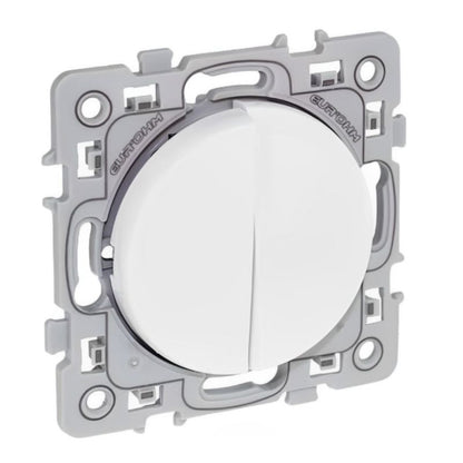 EUR'OHM SQUARE - Interrupteur double va-et-vient blanc - Réf. fab.: 60410