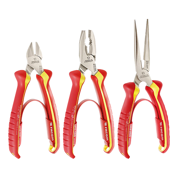FACOM - Set of 3 insulated 1000 V pliers - Mfg. Ref.: VE.A4PB