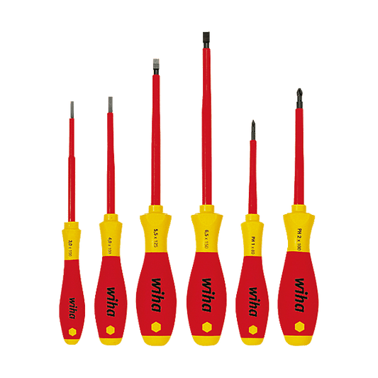 WIHA - Set of 6 SoftFinish insulated screwdrivers 1000 V - Mfg. Ref.: 00833