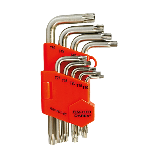 FISCHER DAREX - Jeu de 9 clés mâles Torx percé - Réf. Fab. : 801006