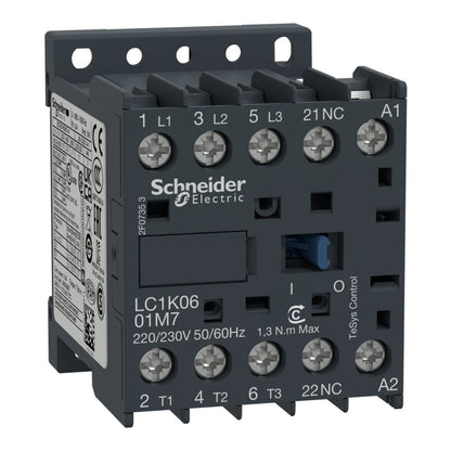 Schneider Electric - TeSys LC1K - contacteur - 3P - AC-3 440V - 6A - bobine 24Vca - Réf. fab.: LC1K0610B7