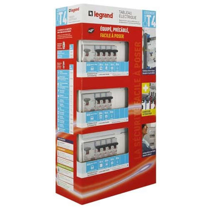 LEGRAND - Pre-wired electrical panel 3 rows 1ID 63A 2ID 40A 11 circuit breakers - Mfg. Ref.: 200884