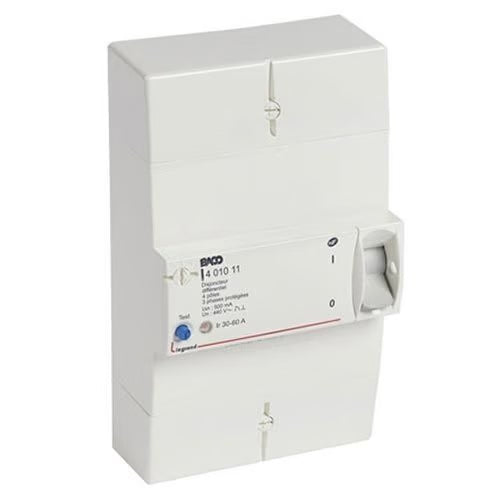 Legrand - Disjoncteur branchement Enedis tétrapolaire différentiel 500mA instantané - 60A - Réf. fab.: 401011