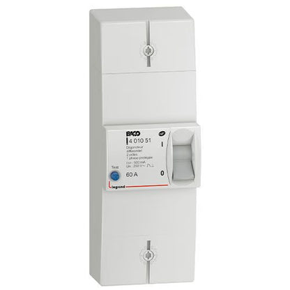 Legrand - Enedis main circuit breaker, 2-pole differential 500mA 60A non-adjustable - Manufacturer ref: 401051