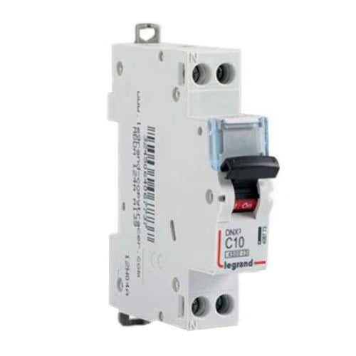 Legrand - Disjoncteur DNX3 4500 - vis/vis - U+N 230V~ 10A - 4,5kA - courbe C - 1 module - Réf. fab.: 406773