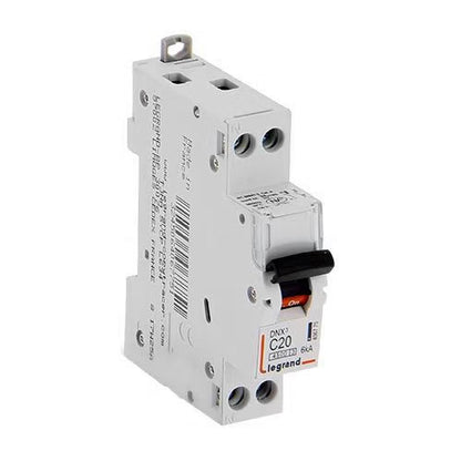 Legrand - Disjoncteur DNX3 4500 - vis/vis - U+N 230V~ 20A - 4,5kA - courbe C - 1 module - Réf. fab.: 406775