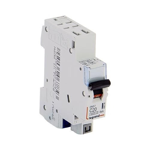LEGRAND - Disjoncteur phase+neutre dnx³4500 6ka arrivée et sortie borne automatique - 1p+n 230v~ 20a courbe c - 1 module - Réf. fab.: 406784