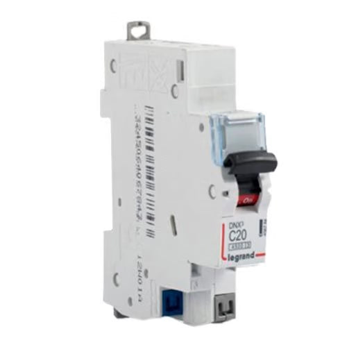 LEGRAND - Disjoncteur phase+neutre dnx³4500 6ka arrivée et sortie borne automatique - 1p+n 230v~ 20a courbe c - 1 module - Réf. fab.: 406784