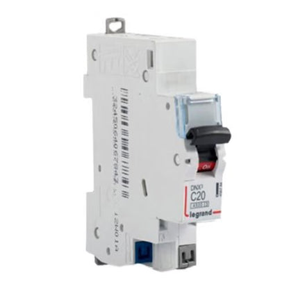 LEGRAND - Disjoncteur phase+neutre dnx³4500 6ka arrivée et sortie borne automatique - 1p+n 230v~ 20a courbe c - 1 module - Réf. fab.: 406784