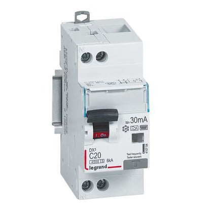 Legrand - Disjoncteur diff DX3 4500 -vis/vis- U+N 230V~ 20A- typeF-30mA -courbe C - 2M - Réf. fab.: 410754