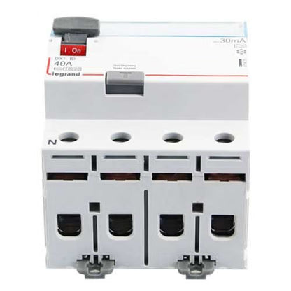 Legrand - Interrupteur différentiel DX3-ID haut/bas vis - 4P 400V~ 40A typeAC 30mA - 4 mod - Réf. fab.: 411661