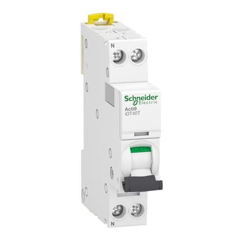 Schneider Electric - Acti9 iDT40T - Disjoncteur modulaire - 1P+N - 25A - Courbe C - 4500A/6kA - Réf. fab.: A9P22625