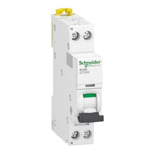 Schneider Electric - Acti9 iDT40K - Disjoncteur modulaire - 1P+N - 40A - Courbe C - 4500A/4,5kA - Réf. fab.: A9P71640