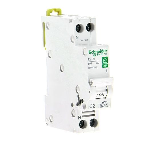 Schneider Electric - Resi9 - disjoncteur modulaire - 1P+N - 2A - courbe C - peignable - Réf. fab.: R9PFC602