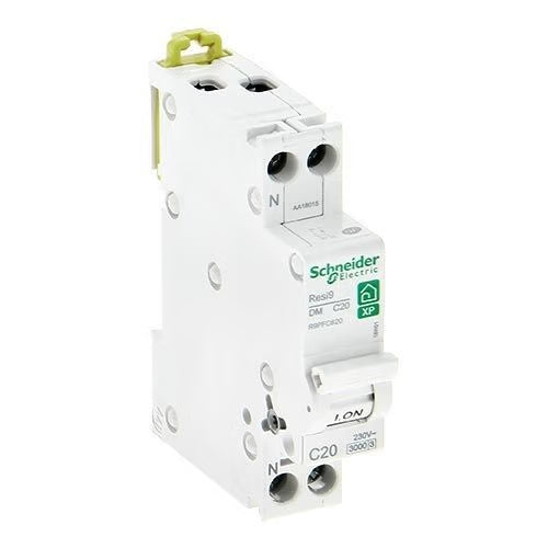 Schneider Electric - Resi9 - disjoncteur modulaire - 1P+N - 20A - courbe C - peignable - Réf. fab.: R9PFC620