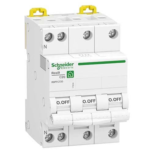 Schneider Electric - Resi9 - disjoncteur modulaire - 3P+N - 20A - courbe C - peignable - Réf. fab.: R9PFC720