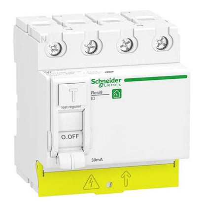 Schneider Electric - Resi9 - interrupteur différentiel - 4P - 63A - 30mA - Type A - peignable - Réf. fab.:  R9PRA463