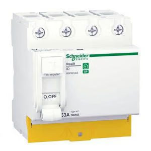 Schneider Electric - Resi9 - interrupteur différentiel - 4P - 63A - 30mA - Type AC - peignable - Réf. fab.: R9PRC463