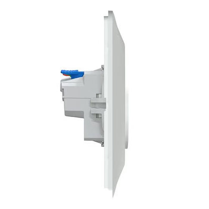 Schneider Electric - Ovalis - prise 2P+T affleurante - 16A - bornes auto - Blanc - griffes - plaque - Réf. Fab.: S321052