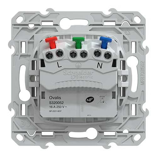 Schneider Electric - Ovalis - prise de courant 2P+T 16A affleurante - bornes automatiques - blanc - Réf. Fab. : S320052