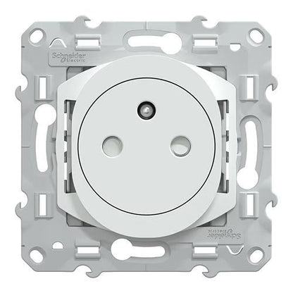 Schneider Electric - Ovalis - prise de courant 2P+T 16A affleurante - bornes automatiques - blanc - Réf. Fab. : S320052
