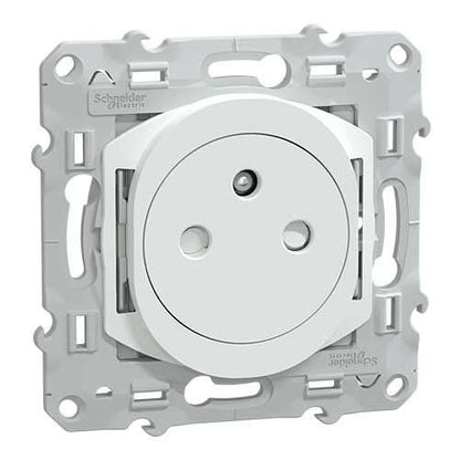 Schneider Electric - Ovalis - prise de courant 2P+T 16A affleurante - bornes automatiques - blanc - Réf. Fab. : S320052
