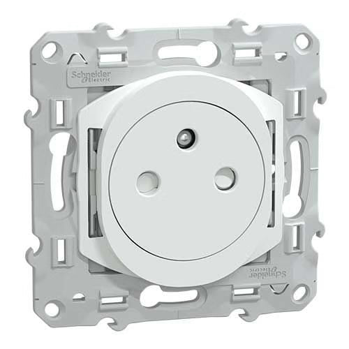 Schneider Electric - Ovalis - prise de courant 2P+T 16A affleurante - bornes automatiques - blanc - Réf. Fab. : S320052