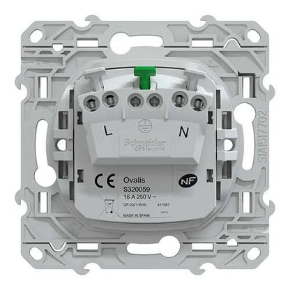 Schneider Electric - Ovalis - prise de courant à puits 2P+T 16A - bornes automatiques - Blanc- Réf. Fab. : S320059