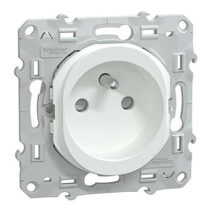 Schneider Electric - Ovalis - prise de courant à puits 2P+T 16A - bornes automatiques - Blanc- Réf. Fab. : S320059