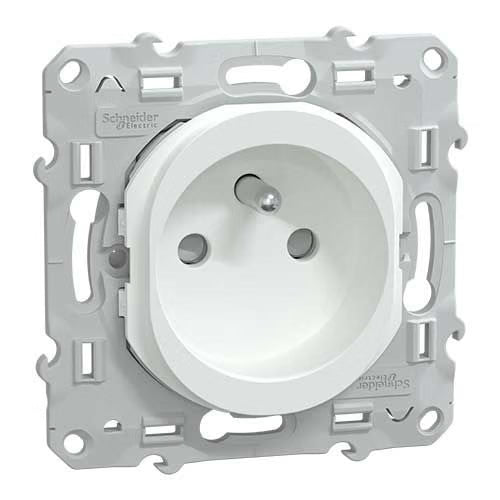 Schneider Electric - Ovalis - prise de courant à puits 2P+T 16A - bornes automatiques - Blanc- Réf. Fab. : S320059