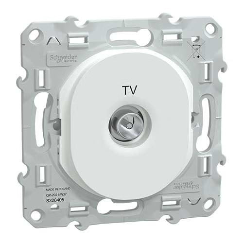 Schneider Electric - Ovalis - prise TV simple - Blanc - Réf. Fab.: S320405