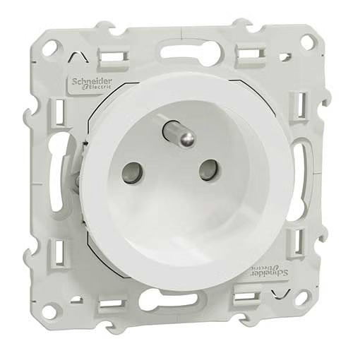 Schneider Electric - Odace 2011 - prise de courant 2P+T - blanc - à puits - Réf. Fab.: S520059