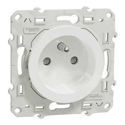Schneider Electric - Odace 2011 - prise de courant 2P+T - blanc - à puits - Réf. Fab.: S520059