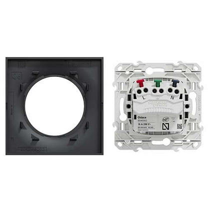 Schneider Electric - Odace 2011 - prise de courant 2P+T affleurante - anthracite - connexion rapide - Réf. Fab. : S540052