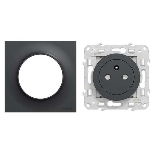 Schneider Electric - Odace 2011 - prise de courant 2P+T affleurante - anthracite - connexion rapide - Réf. Fab. : S540052