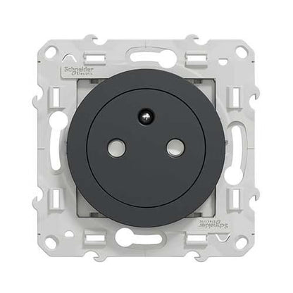 Schneider Electric - Odace 2011 - prise de courant 2P+T affleurante - anthracite - connexion rapide - Réf. fab.: S540052