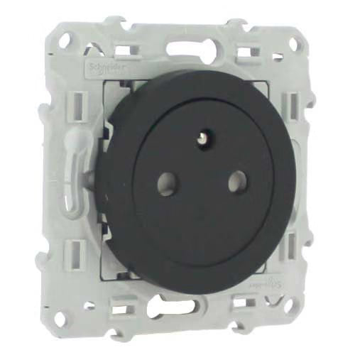 Schneider Electric - Odace 2011 - prise de courant 2P+T affleurante - anthracite - connexion rapide - Réf. fab.: S540052