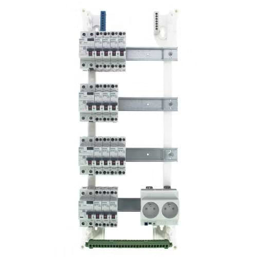 SIEMENS - Pre-equipped electrical panel 4 rows 2ID 40A 2ID 63A 14 circuit breakers - Manufacturer Ref: SIE006941