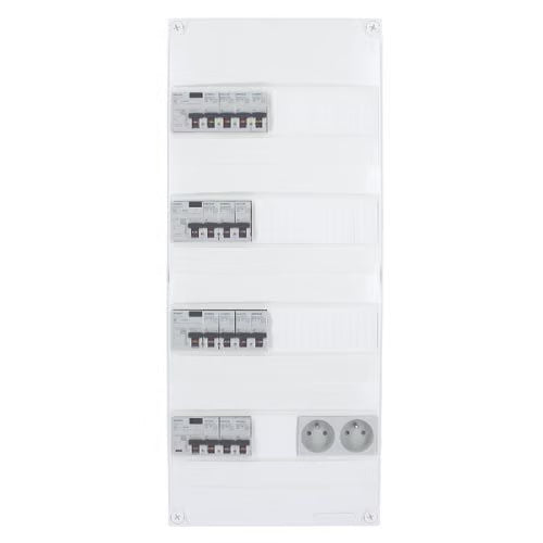 SIEMENS - Pre-equipped electrical panel 4 rows 2ID 40A 2ID 63A 14 circuit breakers - Manufacturer Ref: SIE006941