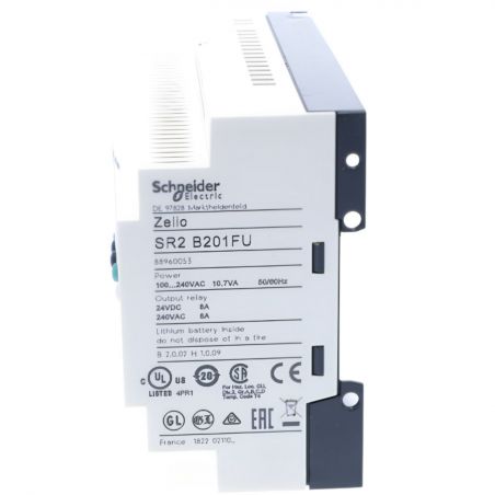 Schneider Electric - Zelio Logic - Compact smart relay - 20 I/O 100..240VAC - clock - display - Mfg. Ref.: SR2B201FU