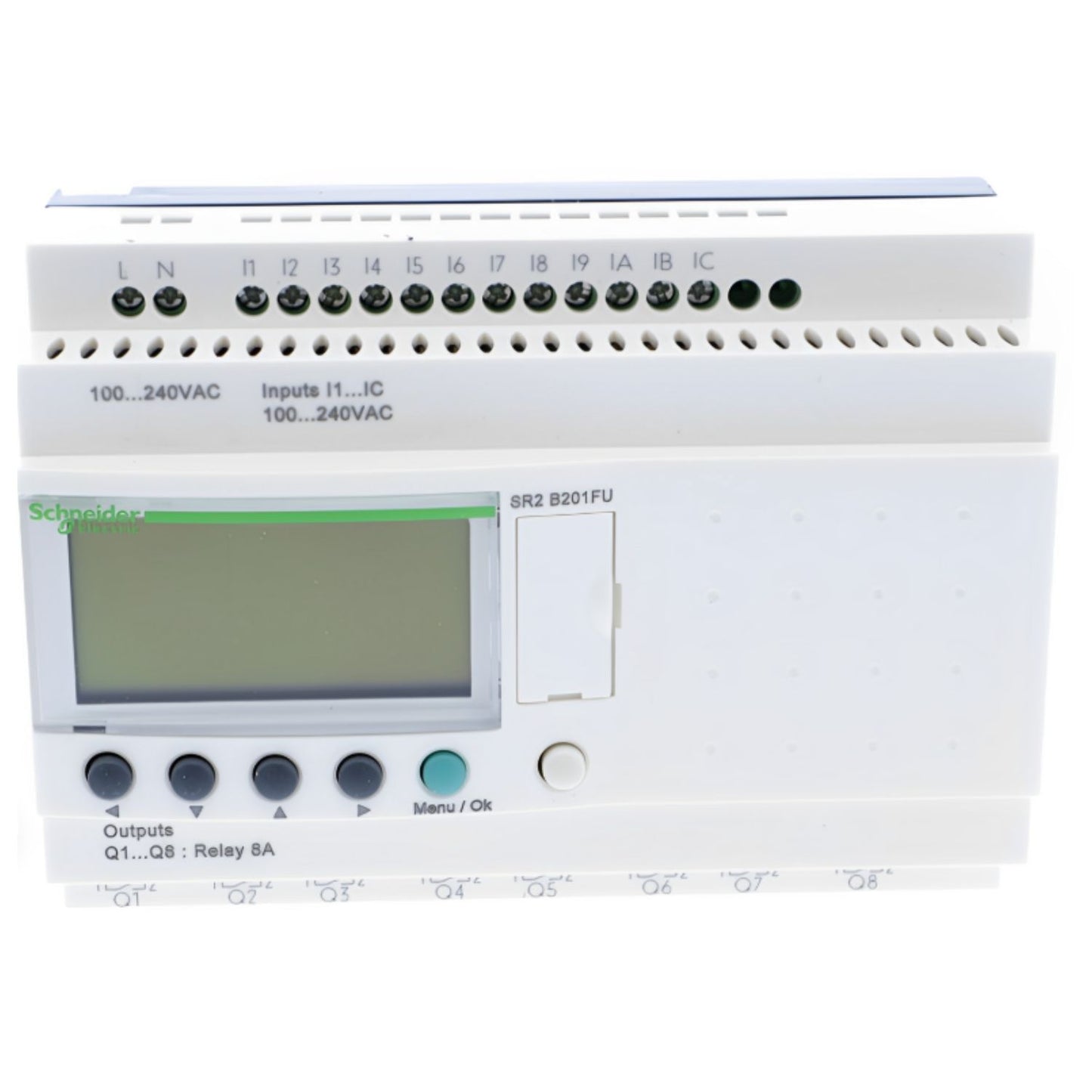 Schneider Electric - Zelio Logic - Compact smart relay - 20 I/O 100..240VAC - clock - display - Mfg. Ref.: SR2B201FU
