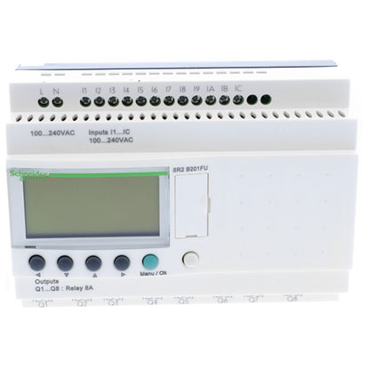 Schneider Electric - Zelio Logic - Compact smart relay - 20 I/O 100..240VAC - clock - display - Mfg. Ref.: SR2B201FU